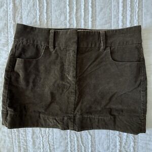 VTG J Crew Corduroy Micro Mini Skirt Brown Woman Sz 4 Academia Club